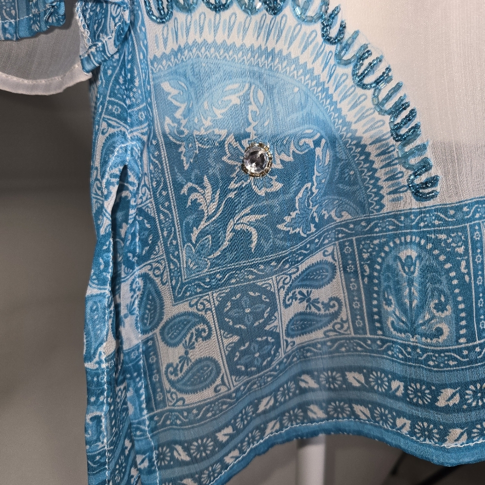 BOSTON PROPER Sequin embellished, top/ bathing suit cover up. Beautifully made - Picture 7 of 7